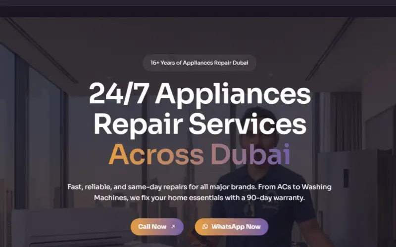 Appliance Repair Website Design results
